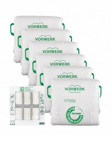 Zestaw Worki do odkurzacza VORWERK FP200 Kobolt VK200, 6 szt. + Zapach