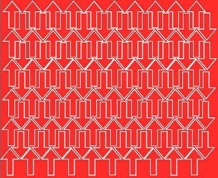 Naklejki strzałki samoprzylepne, czerwone z połyskiem, 3x2 cm, 110 sztuk