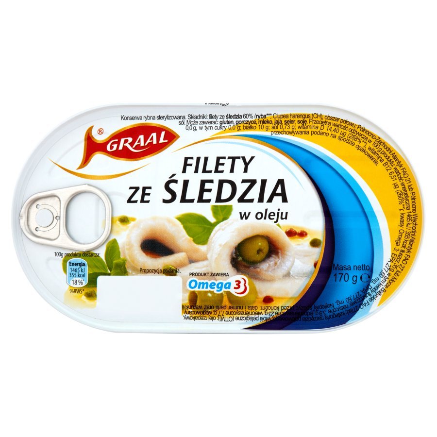 GRAAL Filety ze śledzia w oleju 170 g