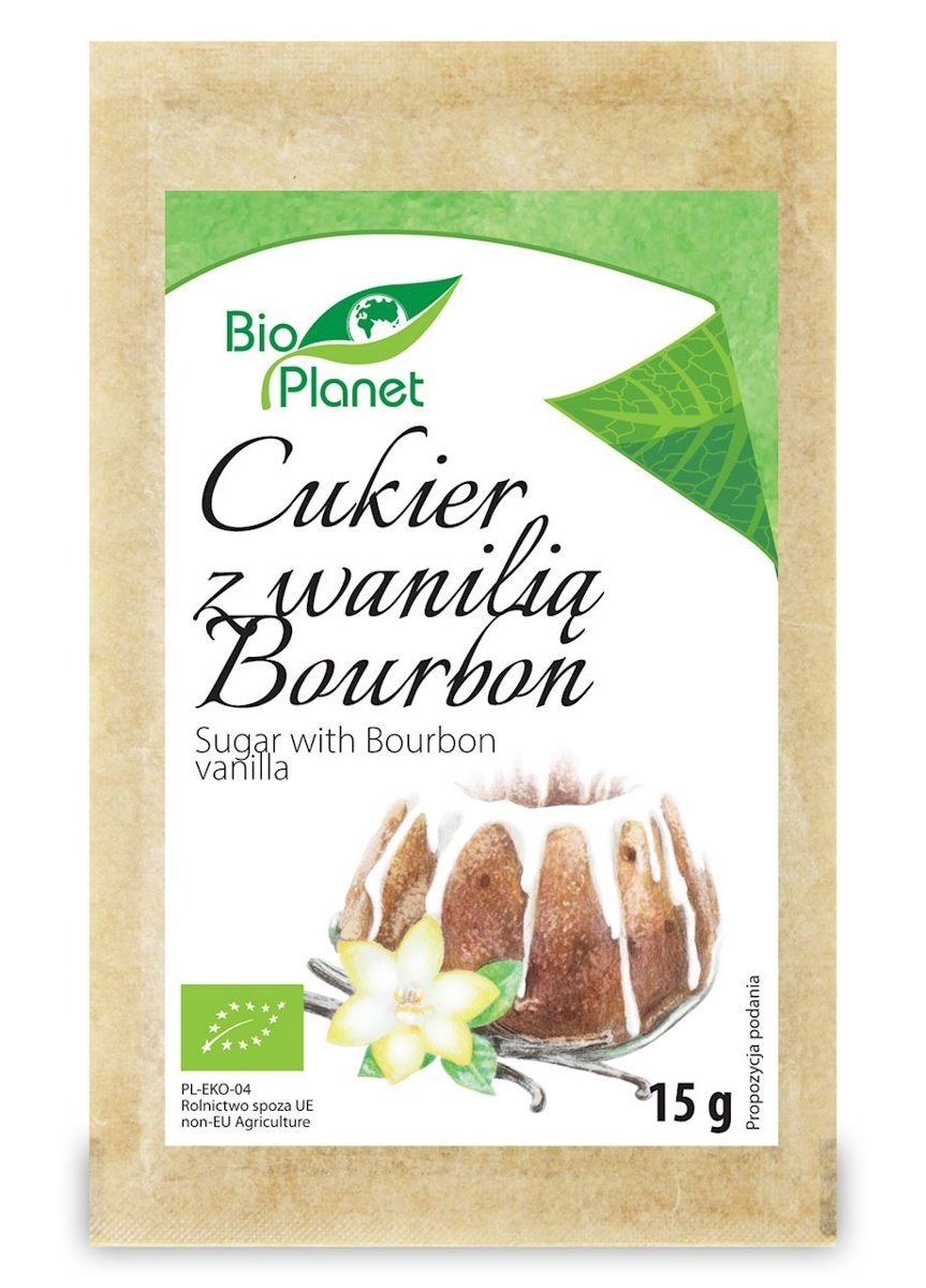 Bio Planet Cukier z Wanilią Bourbon BIO 15g -