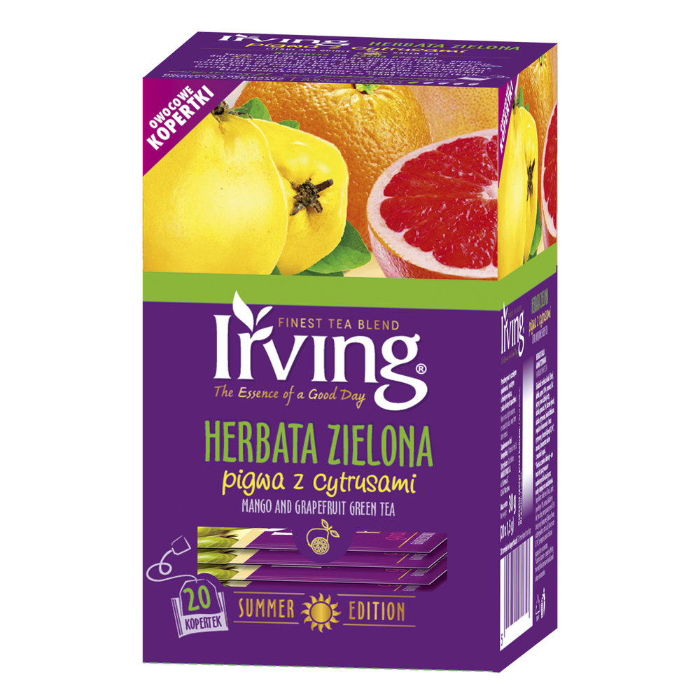 Irving HERBATA ZIELONA PIGWA Z CYTRUSAMI 20 KOP 1,5 G X 20 KOPERTEK) zakupy dla domu i biura 54728241