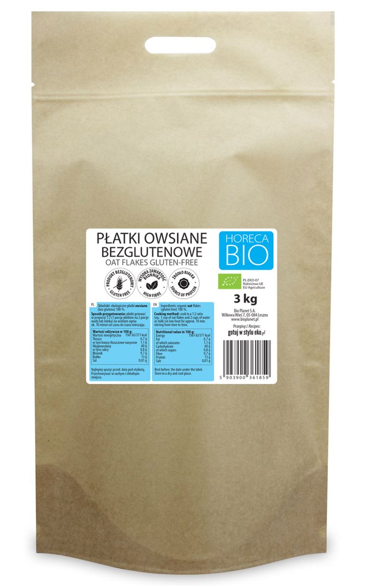 Płatki owsiane bezglutenowe BIO 3 kg Horeca 000-CEDD-98976