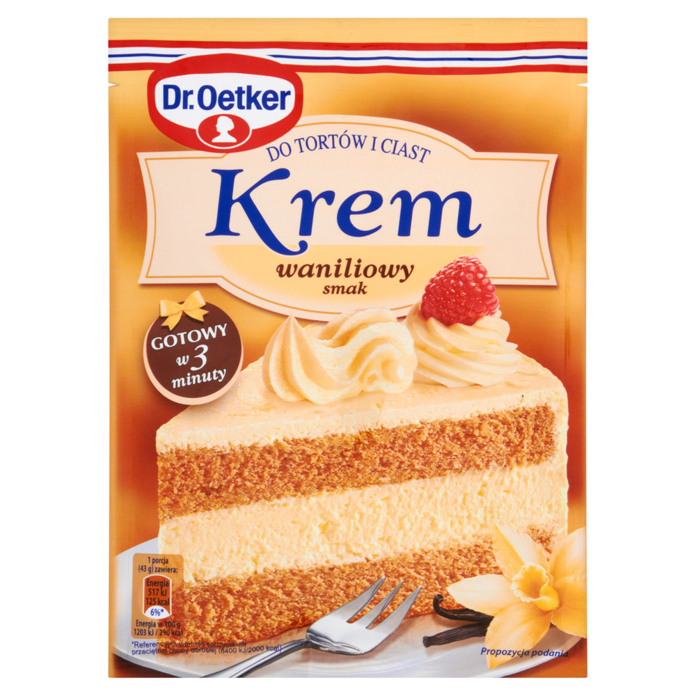 Dr. Oetker Krem do tortów i ciast smak waniliowy 120 g Dr. Oetker