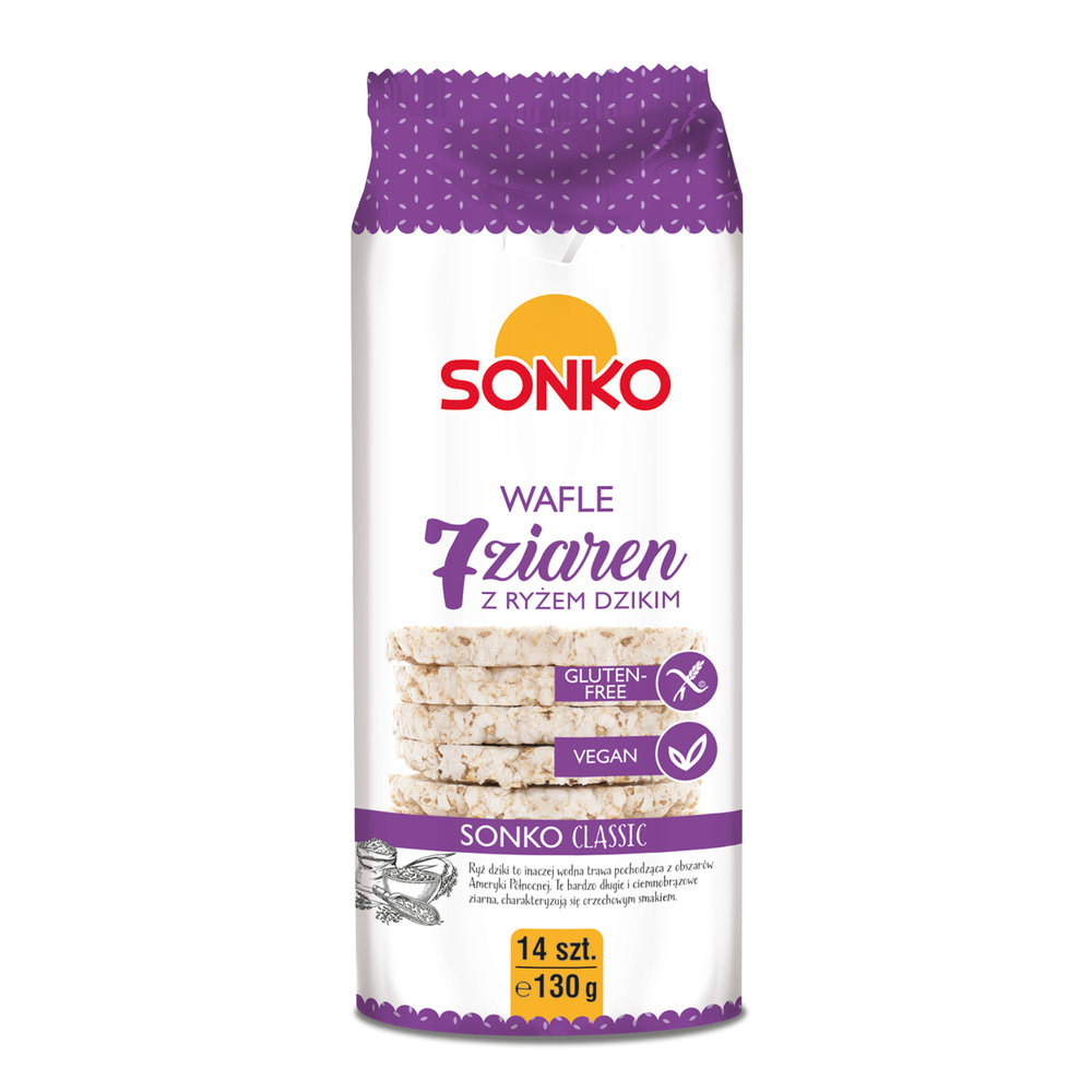 Sonko wafle 7 ziaren z ryżem dzikim 130g 5902180290330