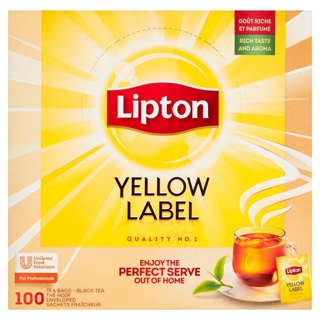 Lipton, herbata czarna Yellow Label, 100 saszetek