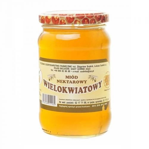 Miód wielokwiatowy nektarowy 500g Rodzinna Pasieka Sudnik