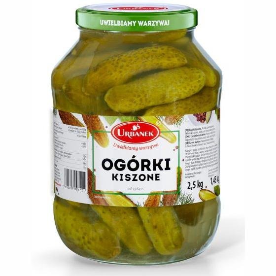 Urbanek ogórki kiszone pasteryzowane 2,5kg