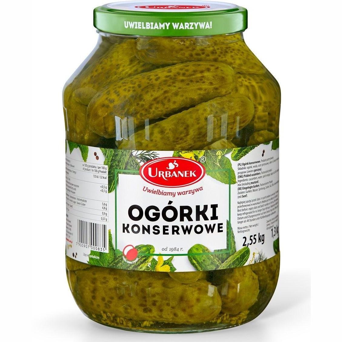Urbanek  Ogórki konserwowe  2,55KG