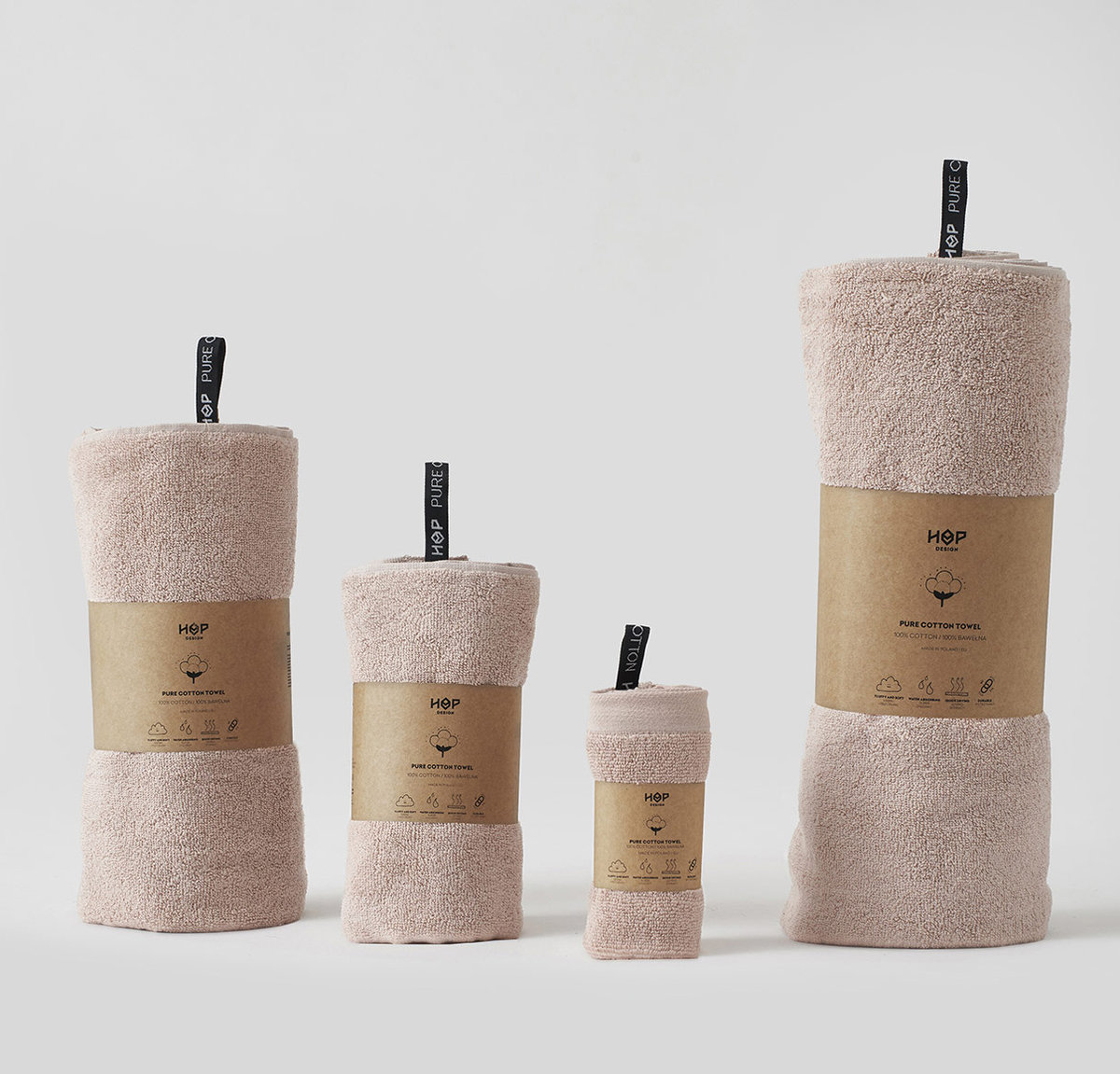 Ręcznik bawełniany Brudny Róż 70x140 HOP Design