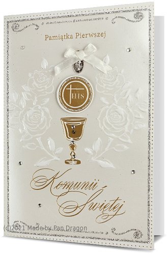 Karnet na komunię z medalikiem, HM100-800