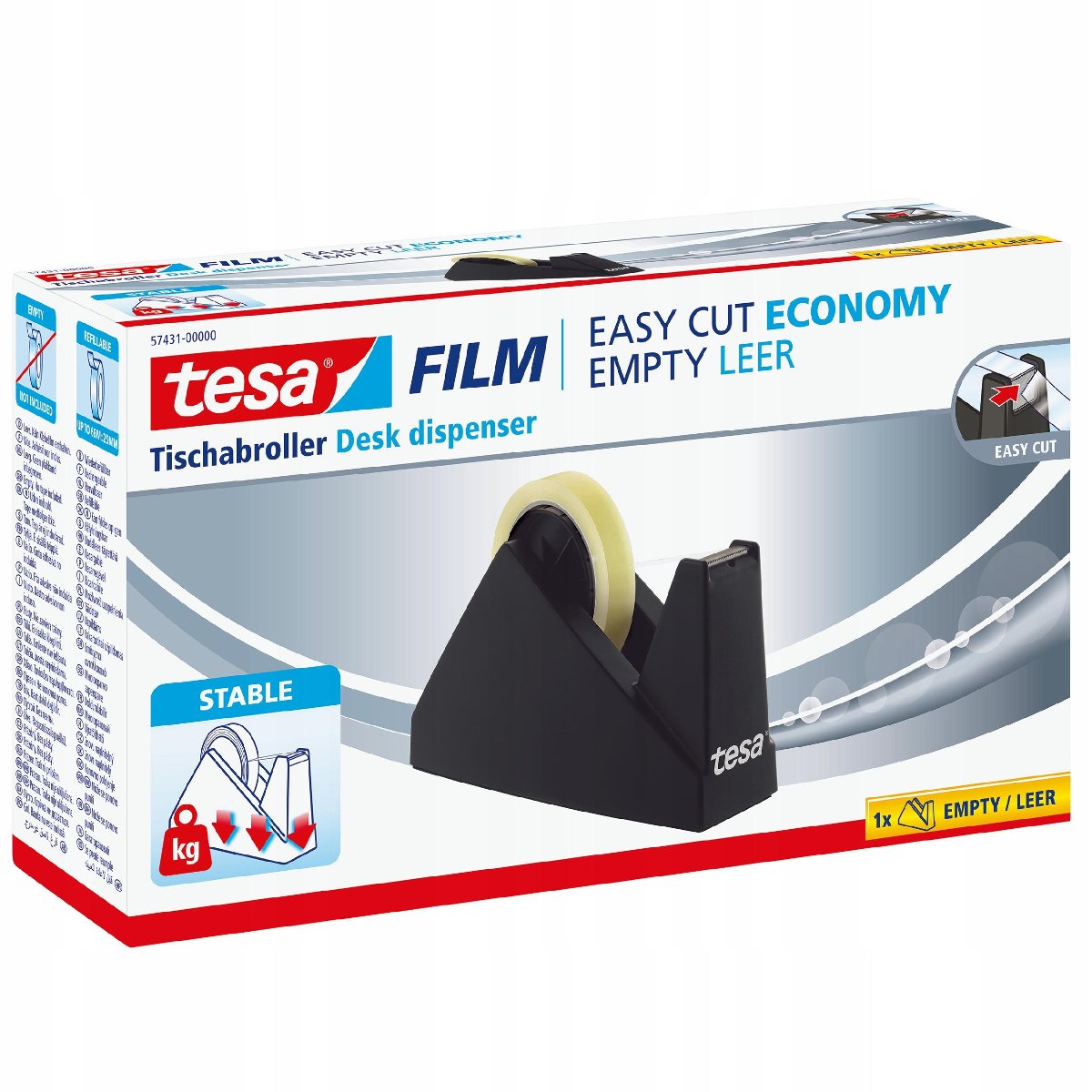 tesa Desk dispenser Easy Cut Economy Black