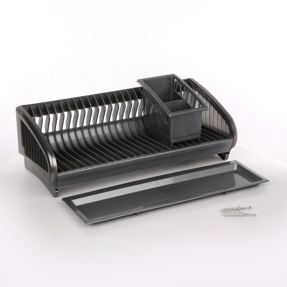Altom SUSZARKA DO NACZYŃ Z OCIEKACZEM SREBRNA 47,5X22X20CM 5900119511914