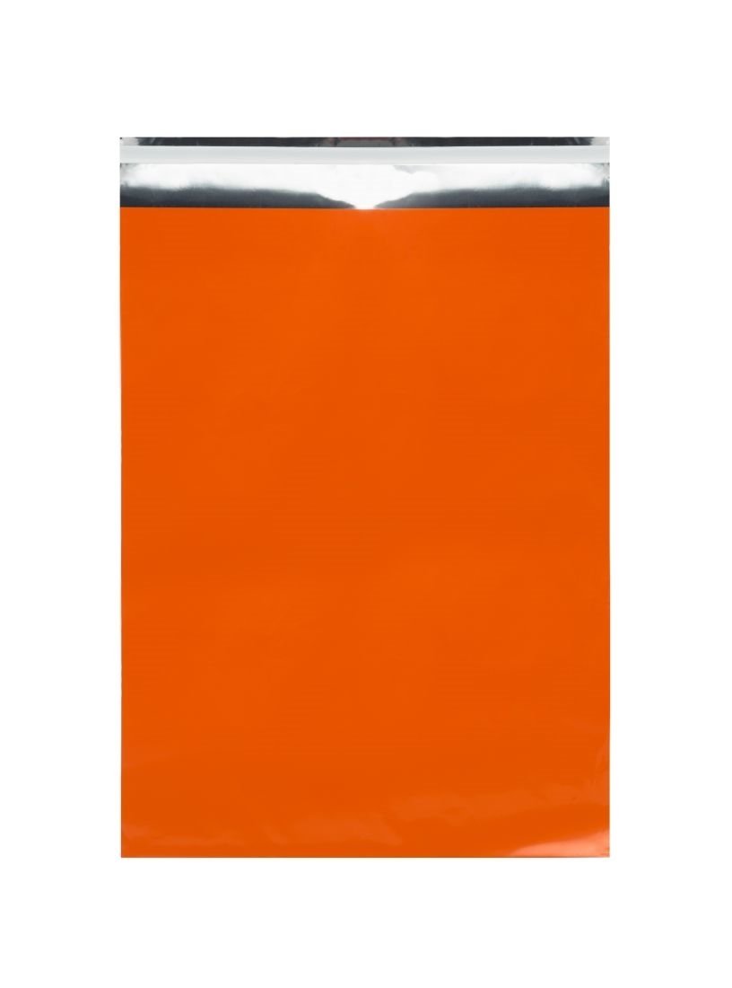 Woreczki metalizowane, 230x325+50mm pomarańczowe