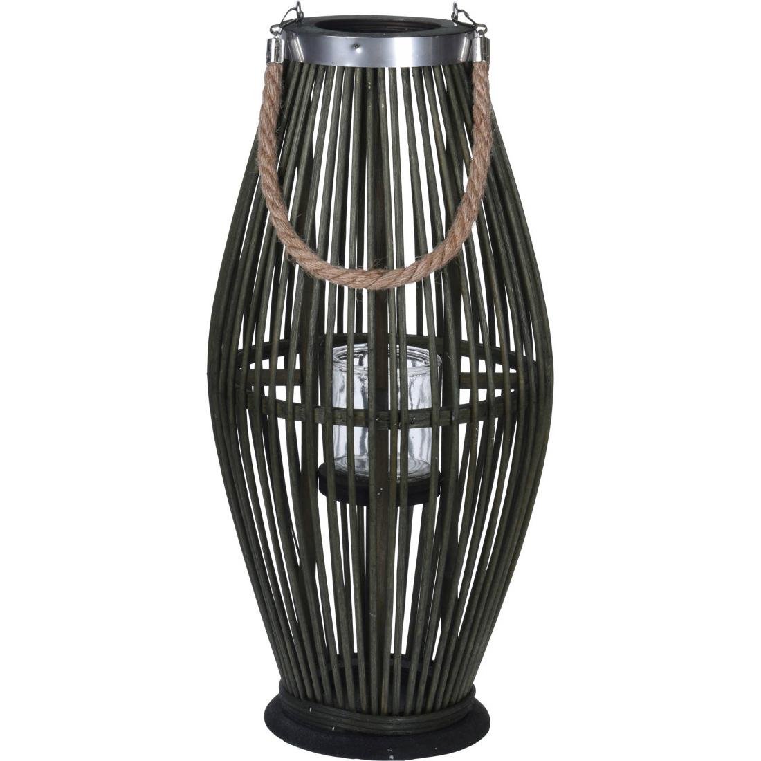 Lampion bambusowy ze sznurem 24 x 48 cm zielony 435000370