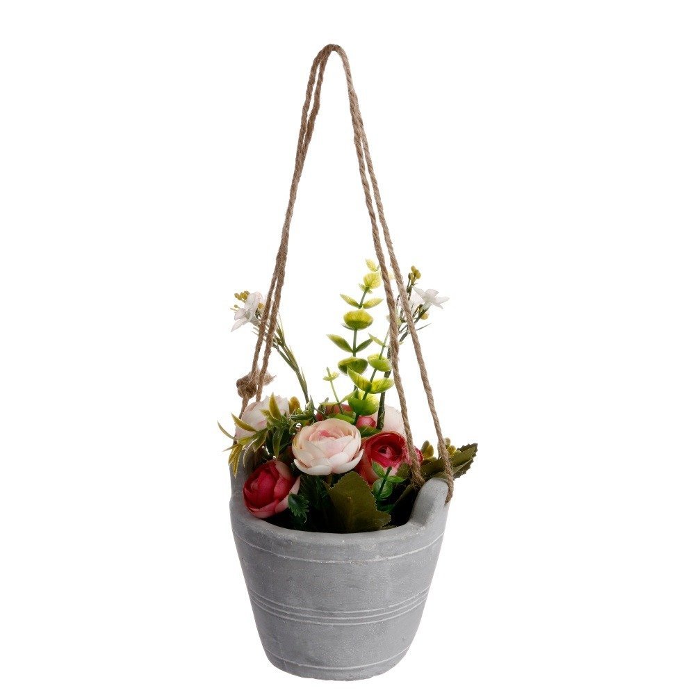 Sztuczna roślina w doniczce, ROSES, kolor czerwony, 18 cm