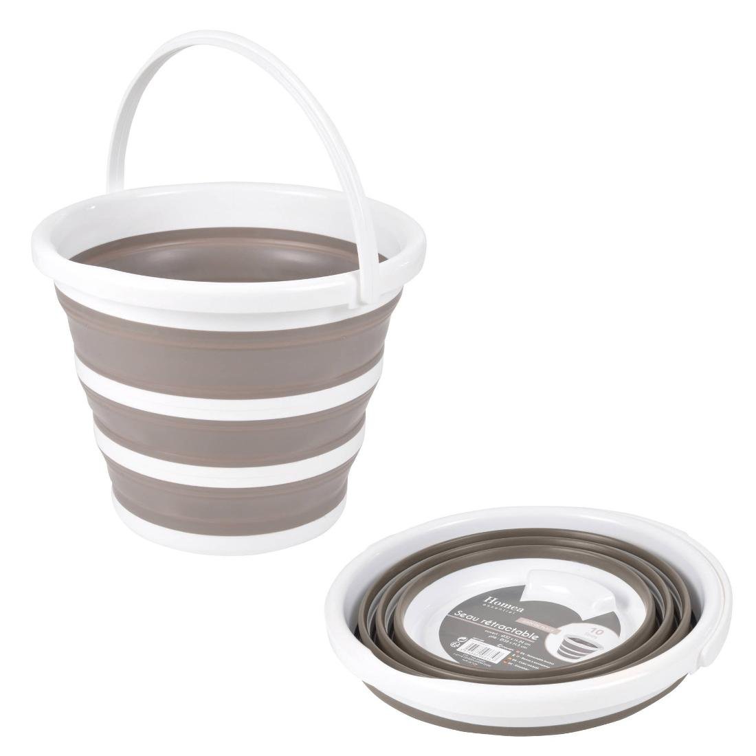 Douceur d'intérieur Douceur dintérieur Wiadro składane 10 L silikonowe taupe MEN113TA