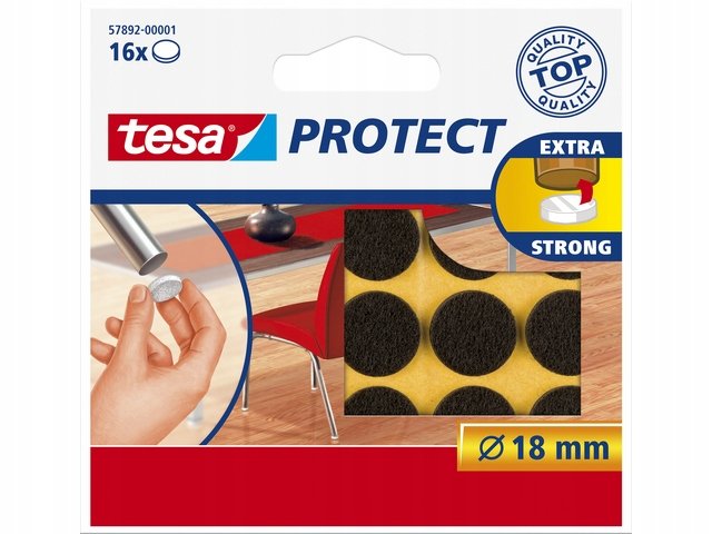 Tesa Podkładka filcowa VE16 57892-00001-00 18 mm brązowy 16 szt