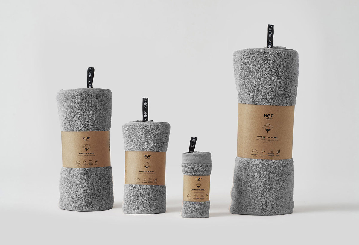 Ręcznik bawełniany Jasny Szary 50x100 HOP Design