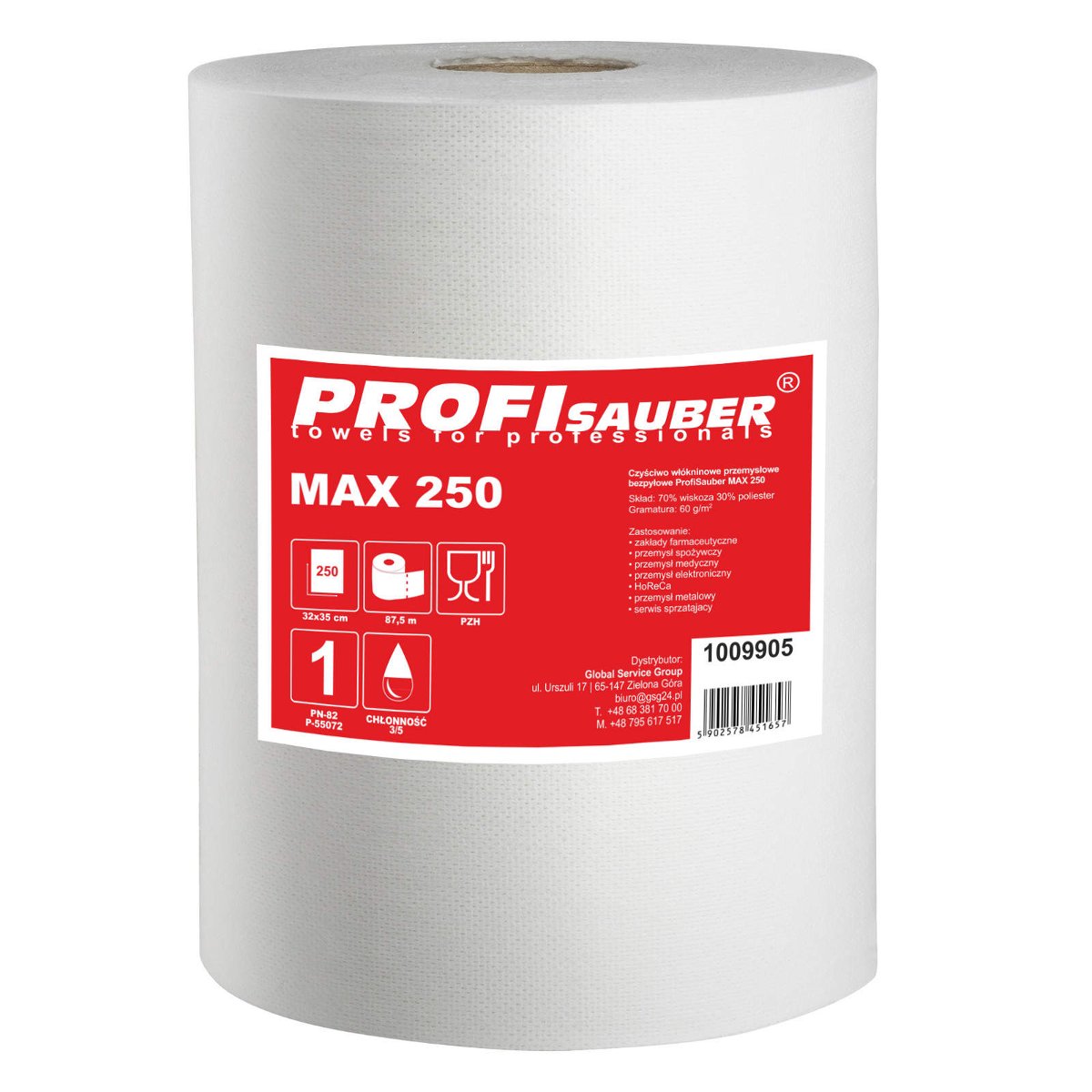 PROFI SAUBER Czyściwo włókninowe przemysłowe ProfiSauber MAX 250