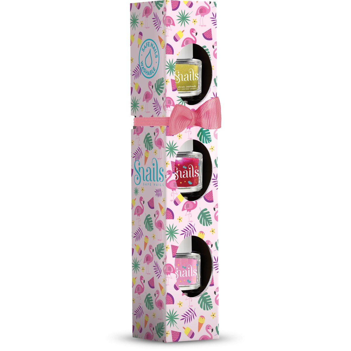 SNAILS Snails, Zestaw lakierów Mini, FLAMINGO,3 szt