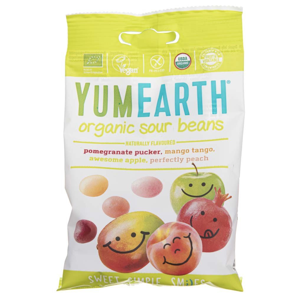 Yumearth Żelki owocowe kwaśne z wit. C 50 g Bio