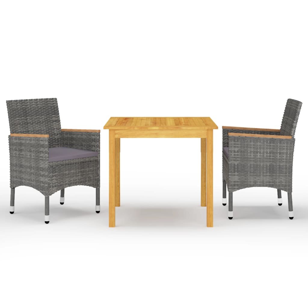 vidaXL 3-częściowy zestaw mebli ogrodowych, szary 3067676