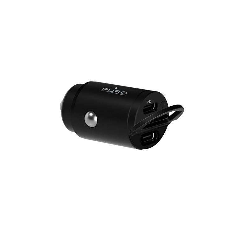 Puro Mini Car Ładowarka samochodowa 2 x USB-C Power Delivery 30W (czarny) FCMCHUSBCC30WBLK