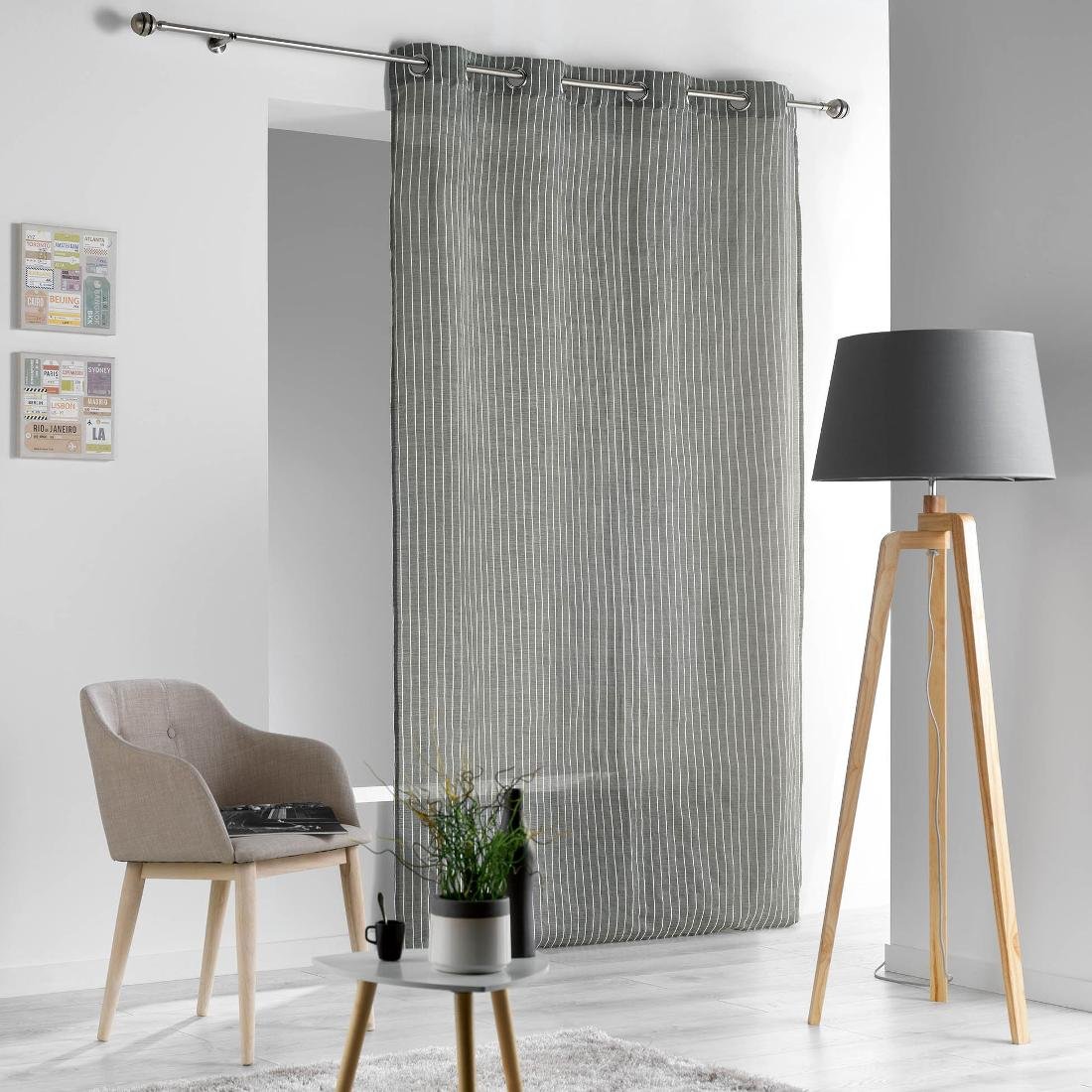 Douceur d'intérieur Douceur dinterieur Nowoczesna zasłona okienna SOFIANE 140 x 260 cm szara 1605974