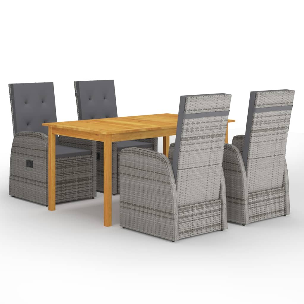 vidaXL 5-częściowy zestaw mebli ogrodowych szary 3067810