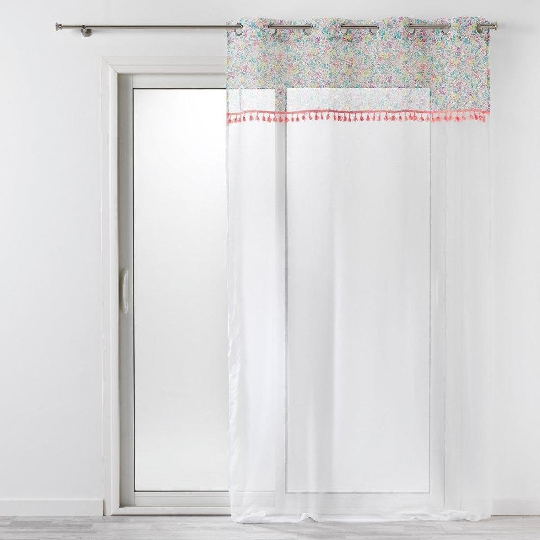 Douceur d'intérieur Douceur dintérieur Firana okienna na przelotkach FRESH LIBERTY 140 x 240 cm biała z dekorem 1626386