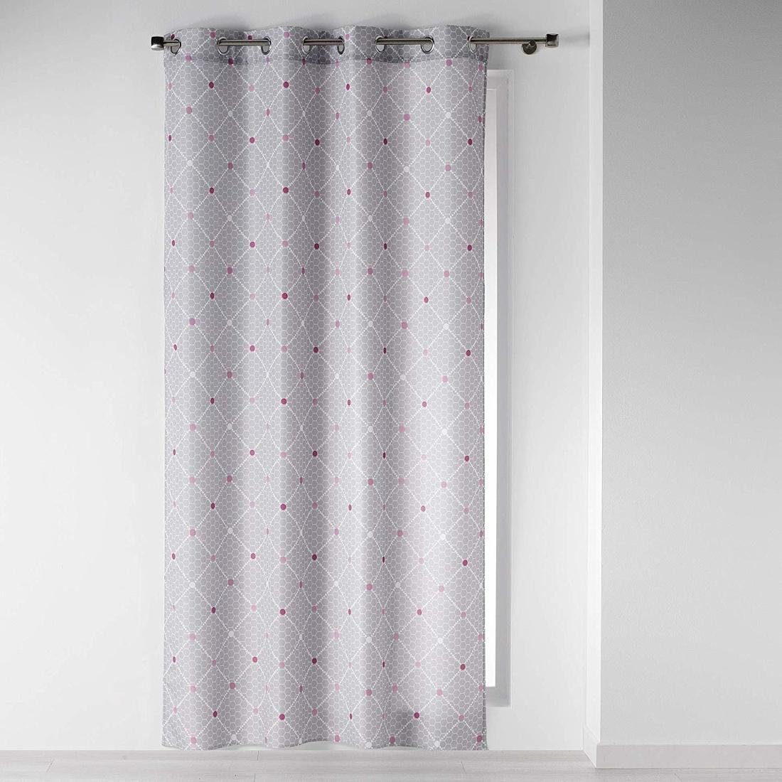 Douceur d'intérieur Zasłona okienna ELEGANTE 140 x 260 cm szara z przelotkami Douceur dinterieur