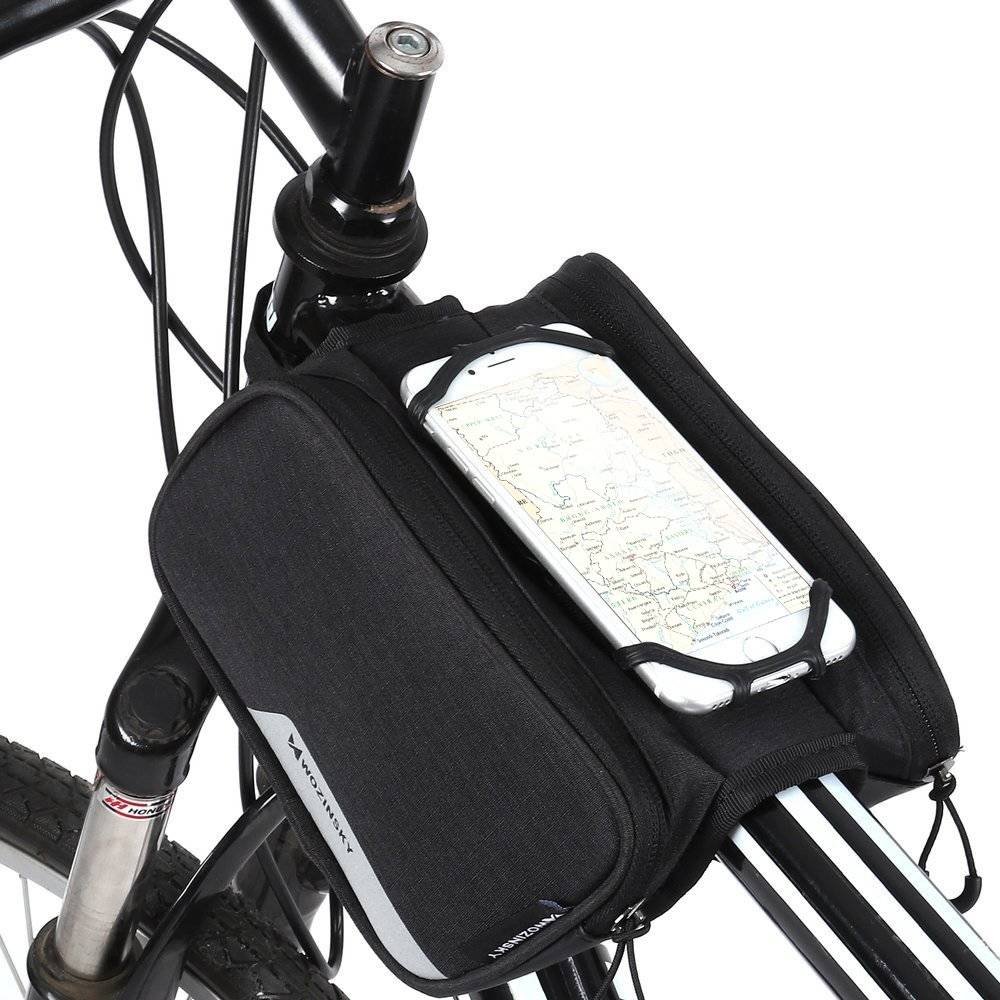 Wozinsky Torba rowerowa na ramę uchwyt na telefon do 6,5 cala 1.5L czarny (WBB14BK)