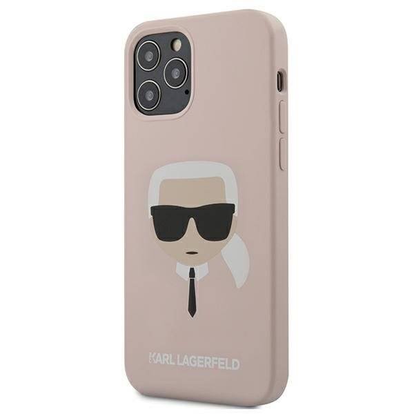 KARL LAGERFELD Karl Lagerfeld Silicone Ikonik Karl`s Head - Etui na iPhone 12 / iPhone 12 Pro (różowy) KLHCP12MSLKHLP