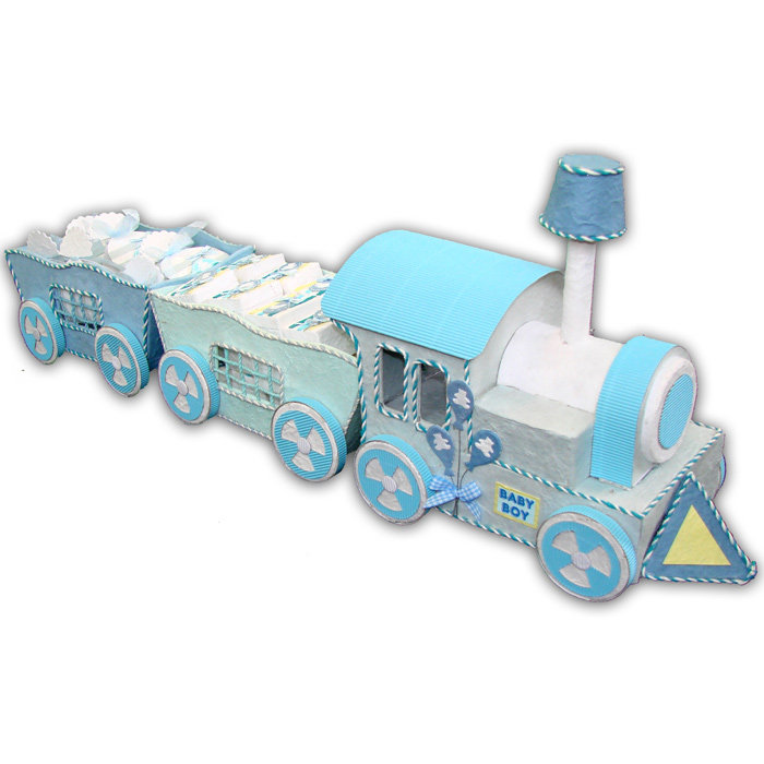 Pociąg wypełniony pudełeczkami TRAIN3-BOY1-SET