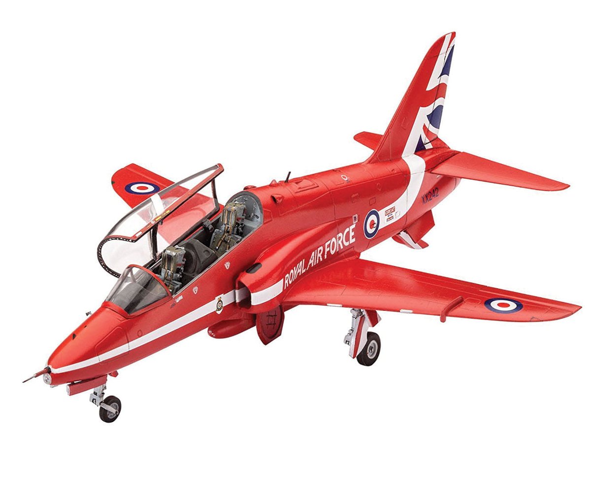 Revell zestaw do budowy modelu samolotu 1: 72  BAE Hawk t.1 Red ARROWS w skali 1: 72, Level 3, wiernie oddane repliki z dużą ilością szczegółów, sztuka Flyer, model zestaw z podstawą akcesoria,,,,, 64