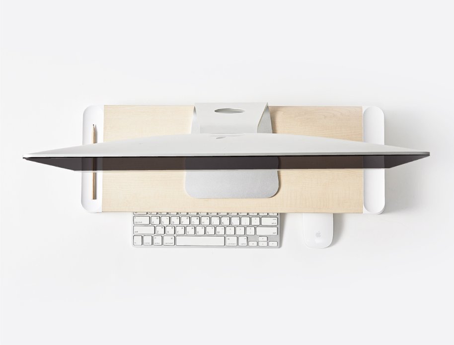 Apple Pout Eyes 5 Wooden Podstawka pod iMac (White) EYES5