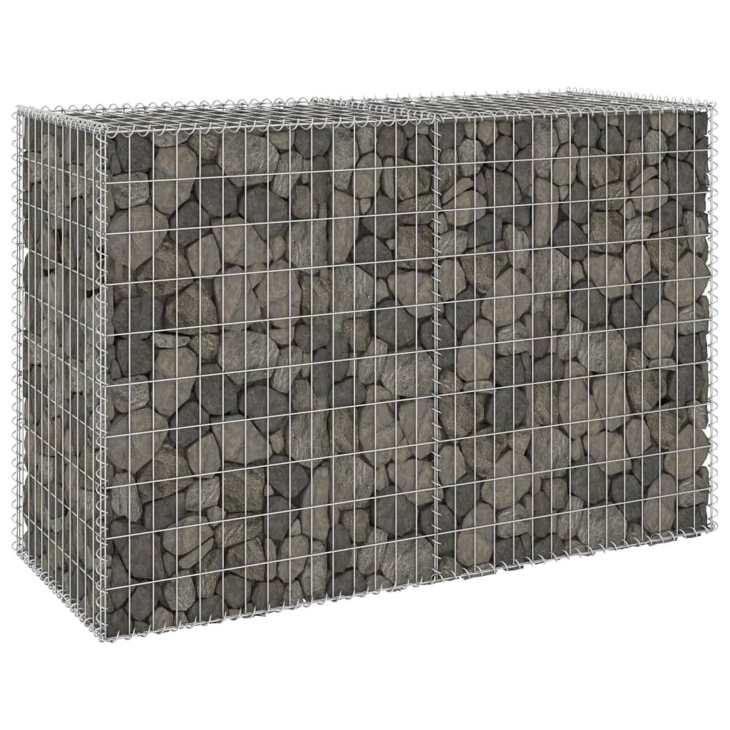 vidaxl Mur gabionowy z pokrywami, stal galwanizowana, 150x60x100 cm 147814