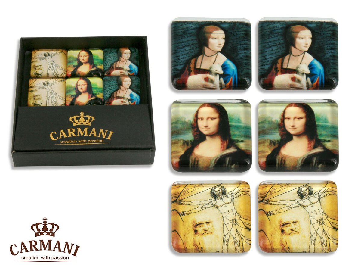 Carmani Komplet 6 Magnesików Leonardo Da Vinci Malarstwo 013-0003 013-0003