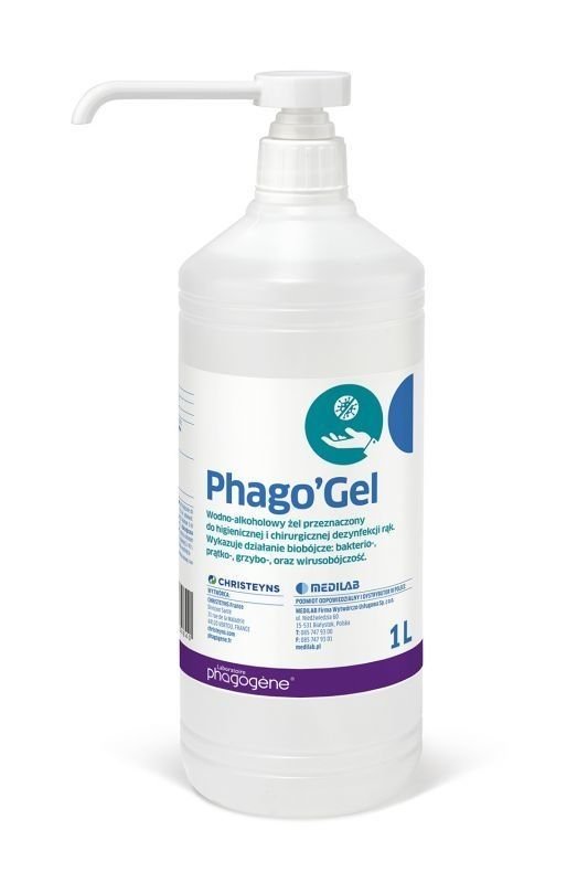 Medilab Żel do higienicznej i chirurgicznej dezynfekcji rąk Phago'Gel - 1 l z pompką
