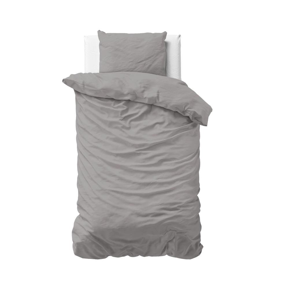 140x220 UNI SATIN szary kpl pościeli lux satyna bawełniana