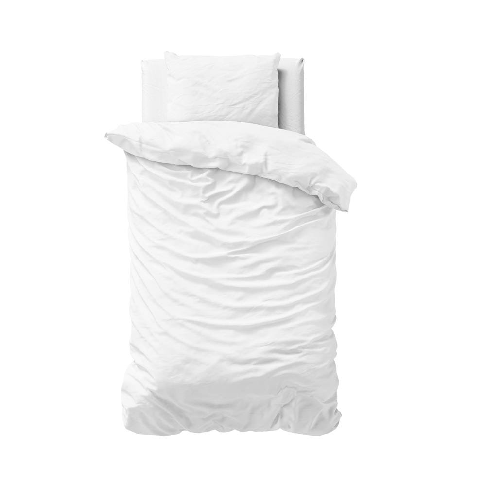 140x220 UNI SATIN biały kpl pościeli lux satyna bawełniana