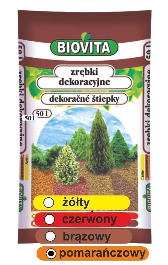Zrębki drzewne BIOVITA 50 L kolor pomarańczowy