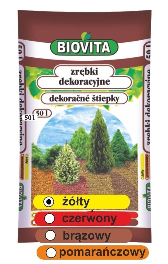 Zrębki drzewne BIOVITA 50 L kolor żółty