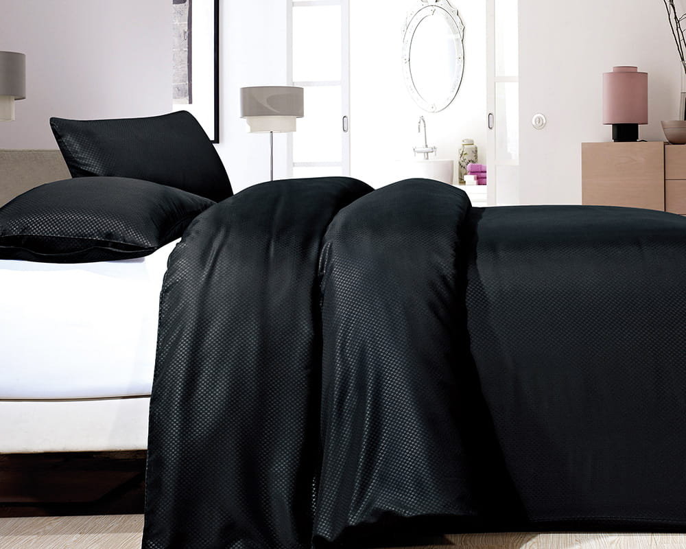 Kpl 240x220 SATIN POINT czarna mikroperkal