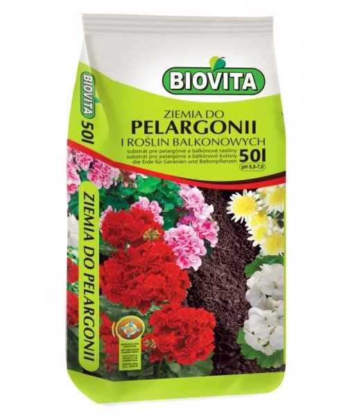 Biovita Ziemia do pelargonii i roślin balkonowych 50l