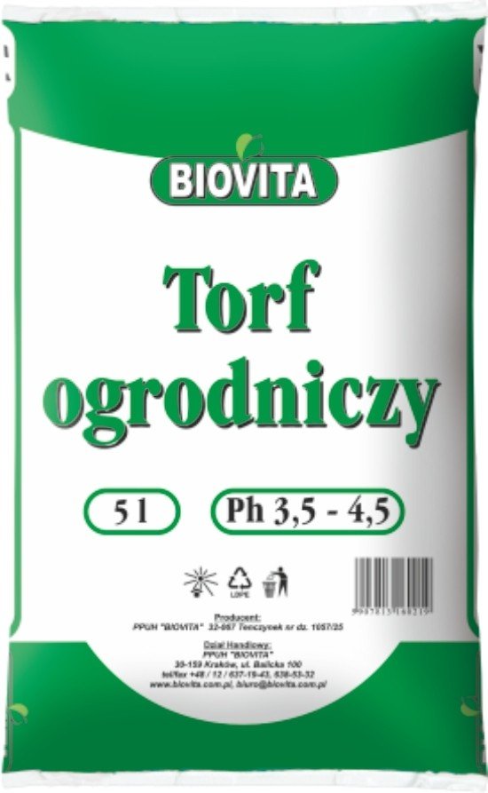 Фото - Інший садовий інструмент Torf ogrodniczy kwaśny Biovita 5 L pH 3,5-4,5