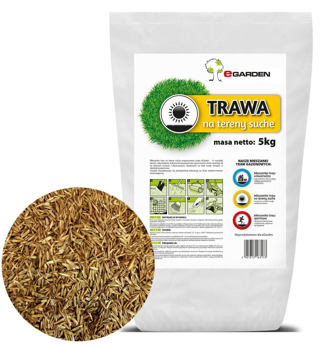 Trawa Na Tereny Suche Piaszczyste Nasłonecznione 5kg - Wytrzymała