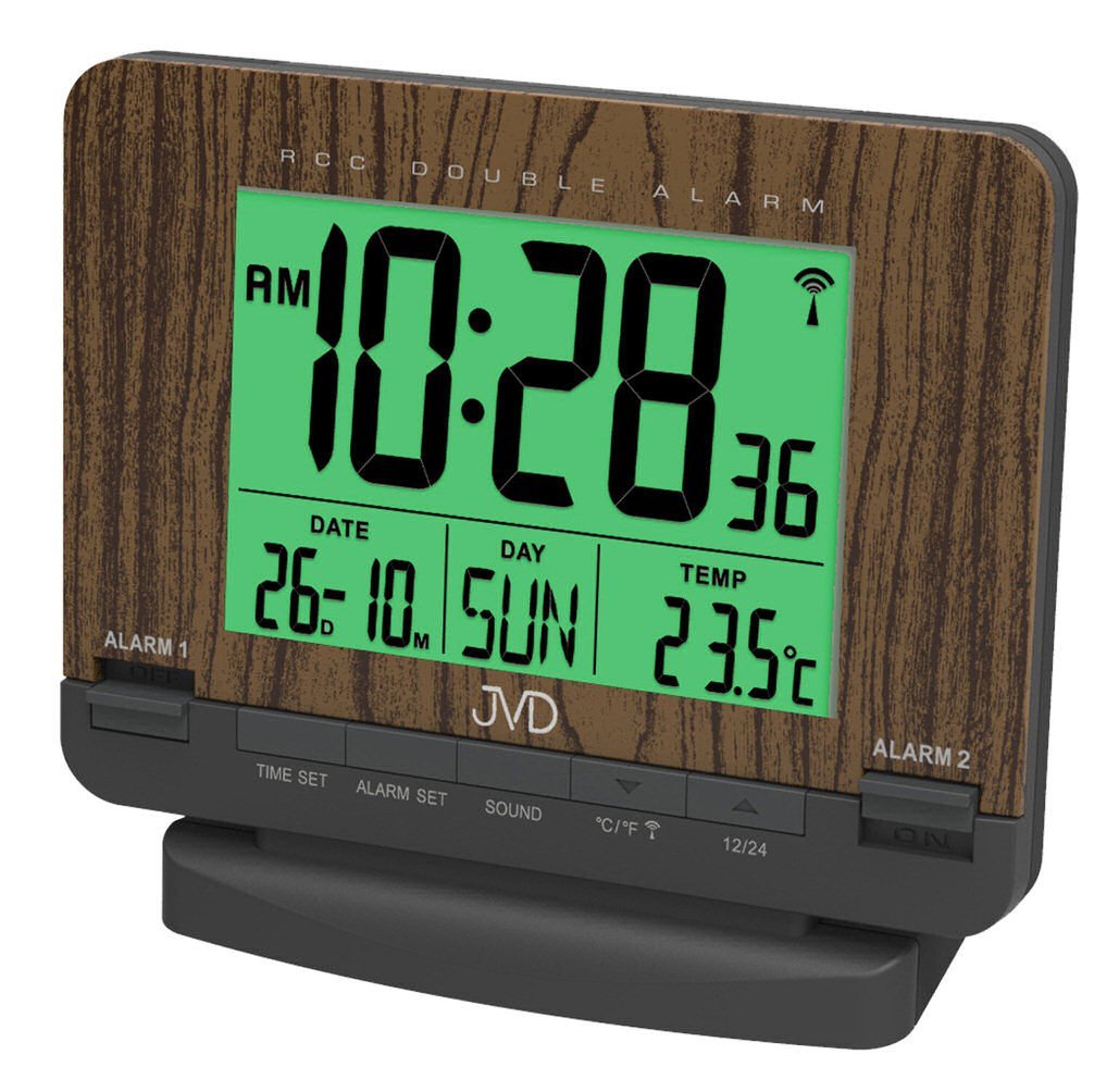 JVD Budzik RB9242.2 termometr DCF77 dwa alarmy