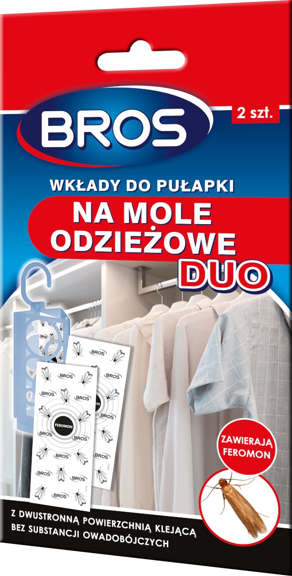 Vaco Wkład do pułapki na mole odzieżowe BROS DUO. Lep na mole ubraniowe 2szt.