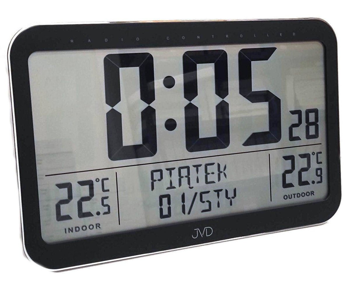 Zegar JVD RB9385 Termometr DCF77 Dni Tygodnia PL
